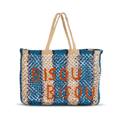 Bisou Bisou Macrame Jute Tote with intricate hand-knotted macramé design