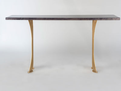 Split Leg Sofa Table (Black with gold legs)