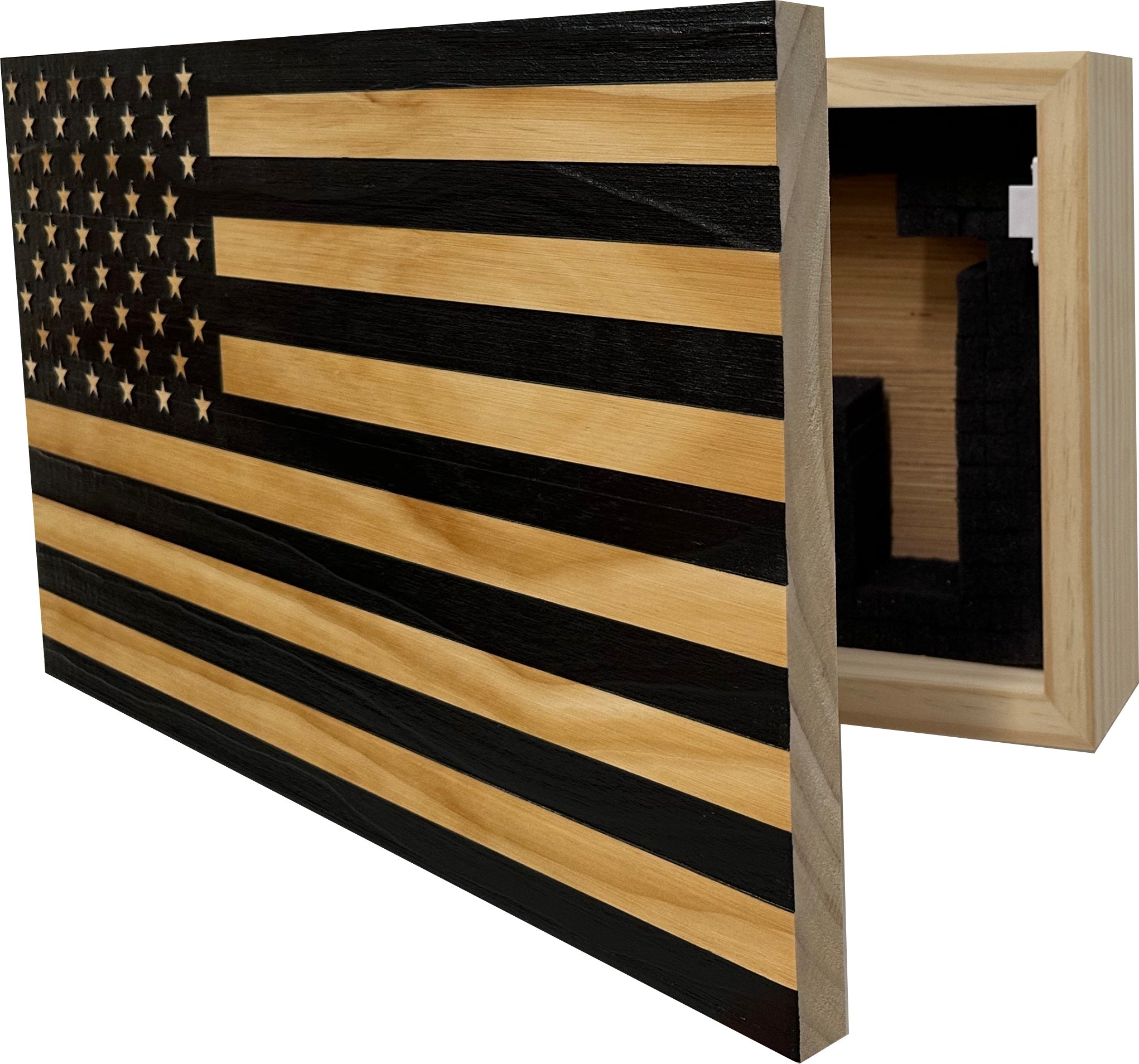 American Flag Decorative & Secure Wall-Mounted Gun Cabinet (Black) by Bellewood Designs - product image 5 for Resin Society