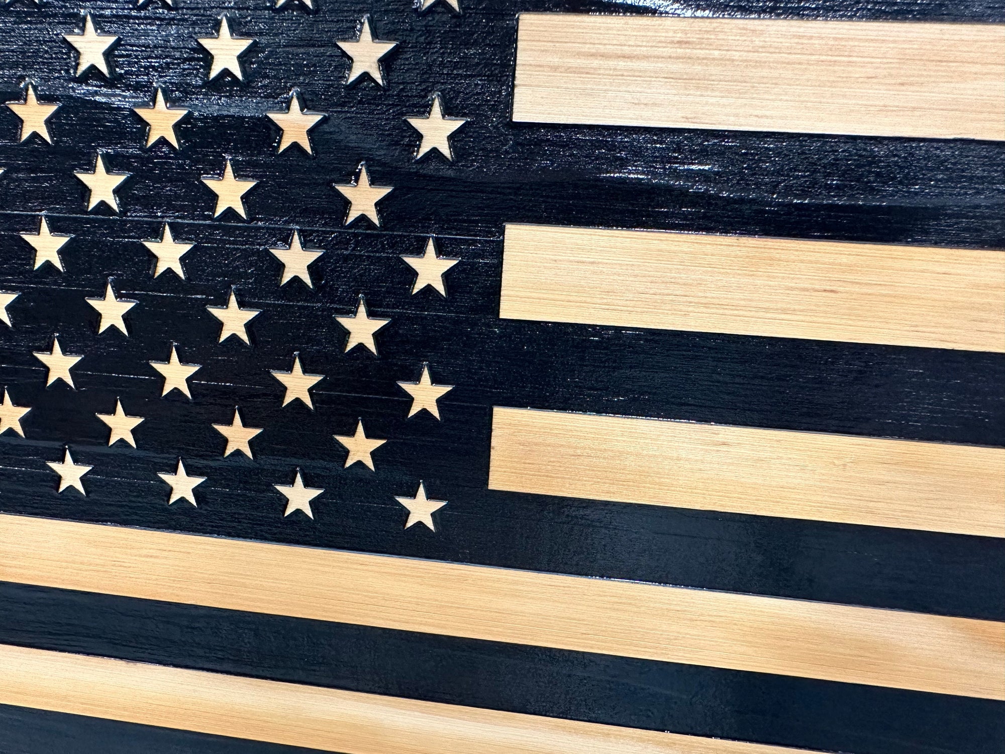 American Flag Decorative & Secure Wall-Mounted Gun Cabinet (Black) by Bellewood Designs - product image 9 for Resin Society