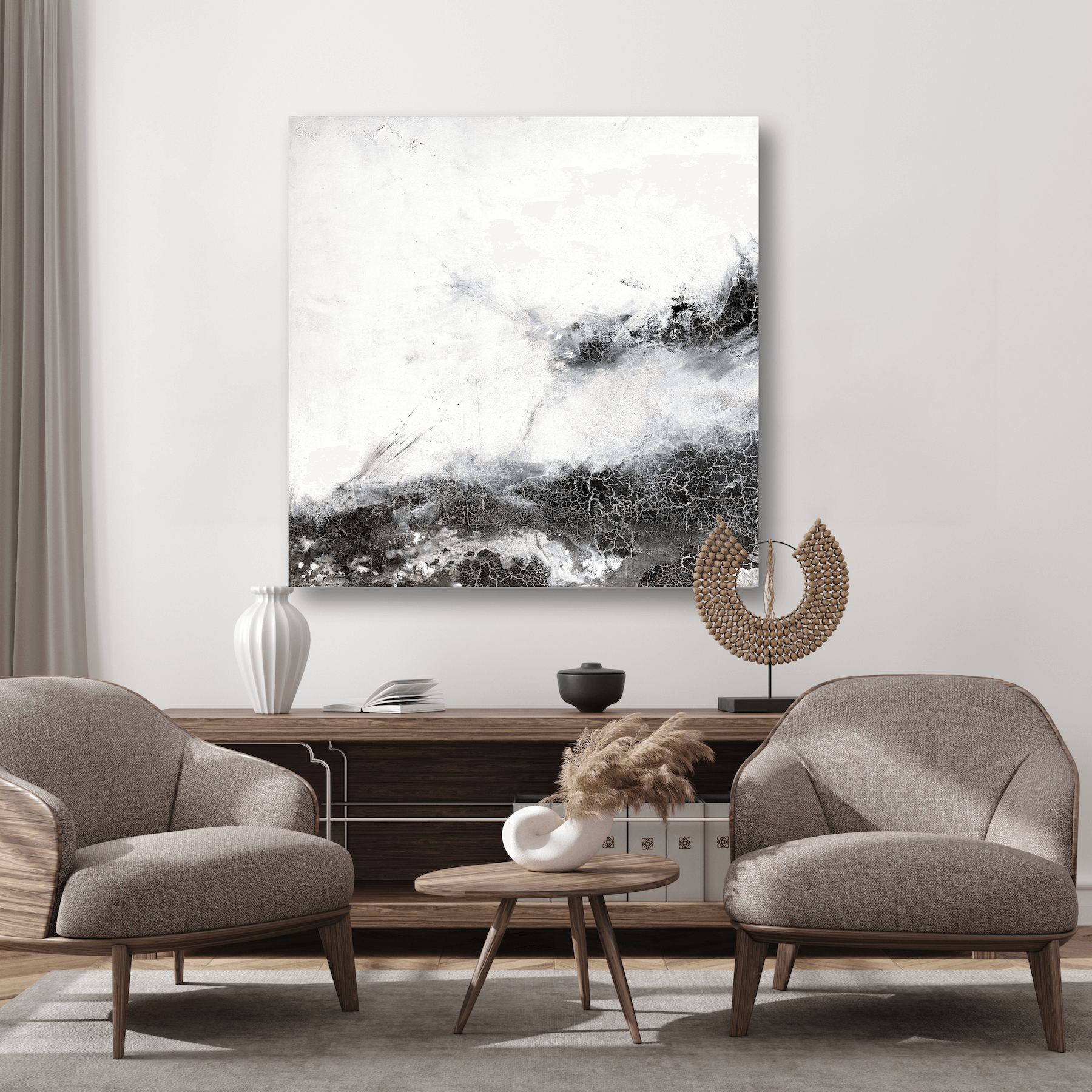 Black and Gray II Artist Enhanced Canvas Print by John Beard Collection - product image 2 for Resin Society