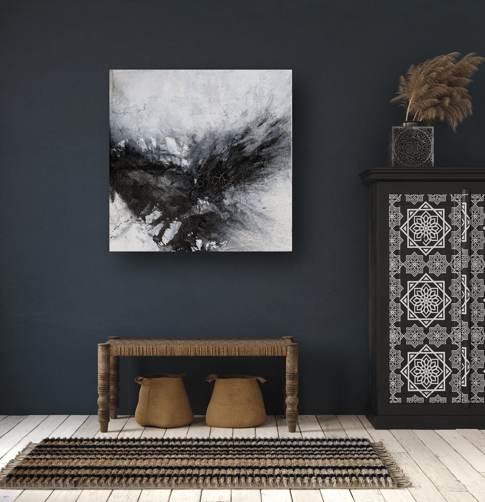Black and Gray III Artist Enhanced Canvas Print by John Beard Collection - product image 2 for Resin Society