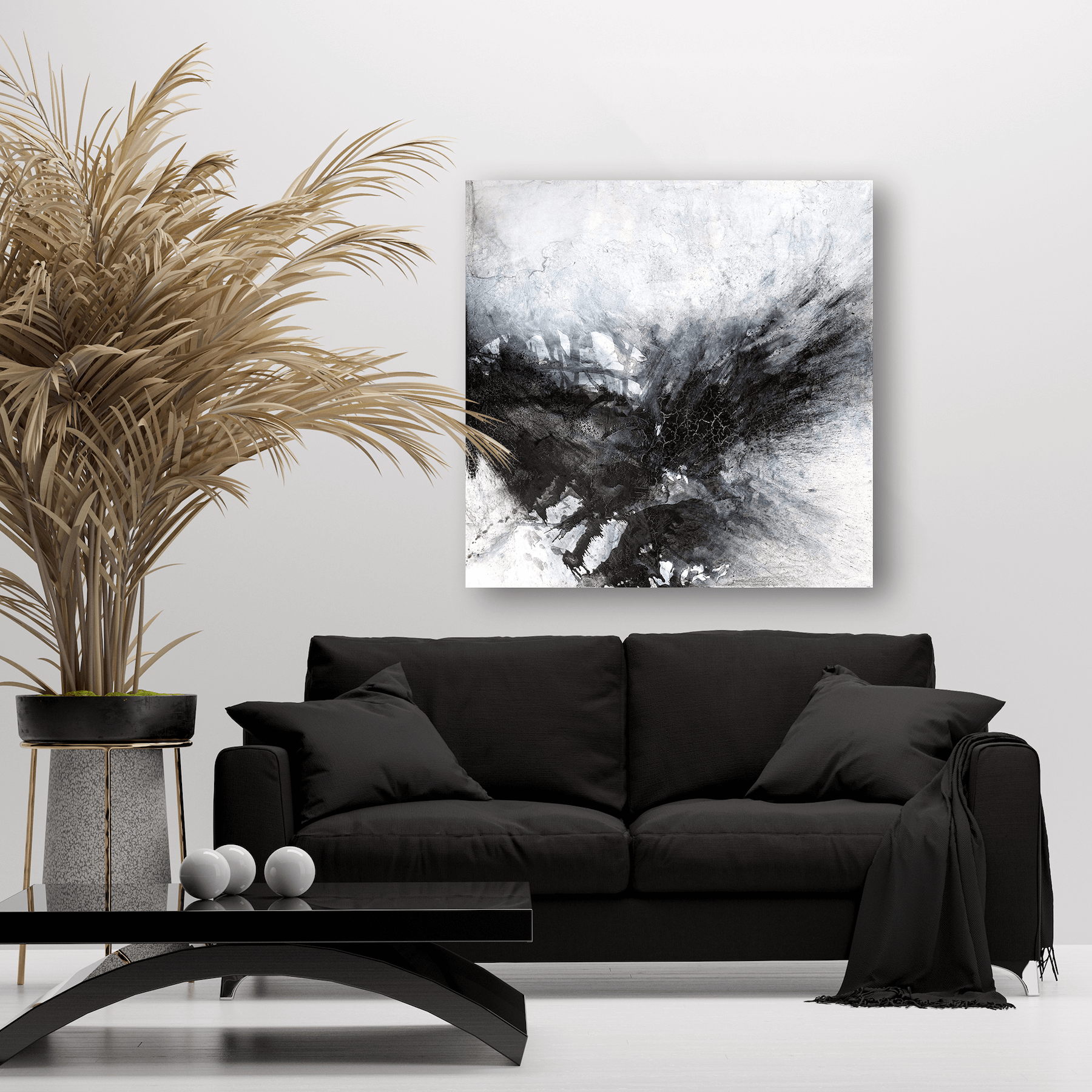 Black and Gray III Artist Enhanced Canvas Print by John Beard Collection - product image 3 for Resin Society