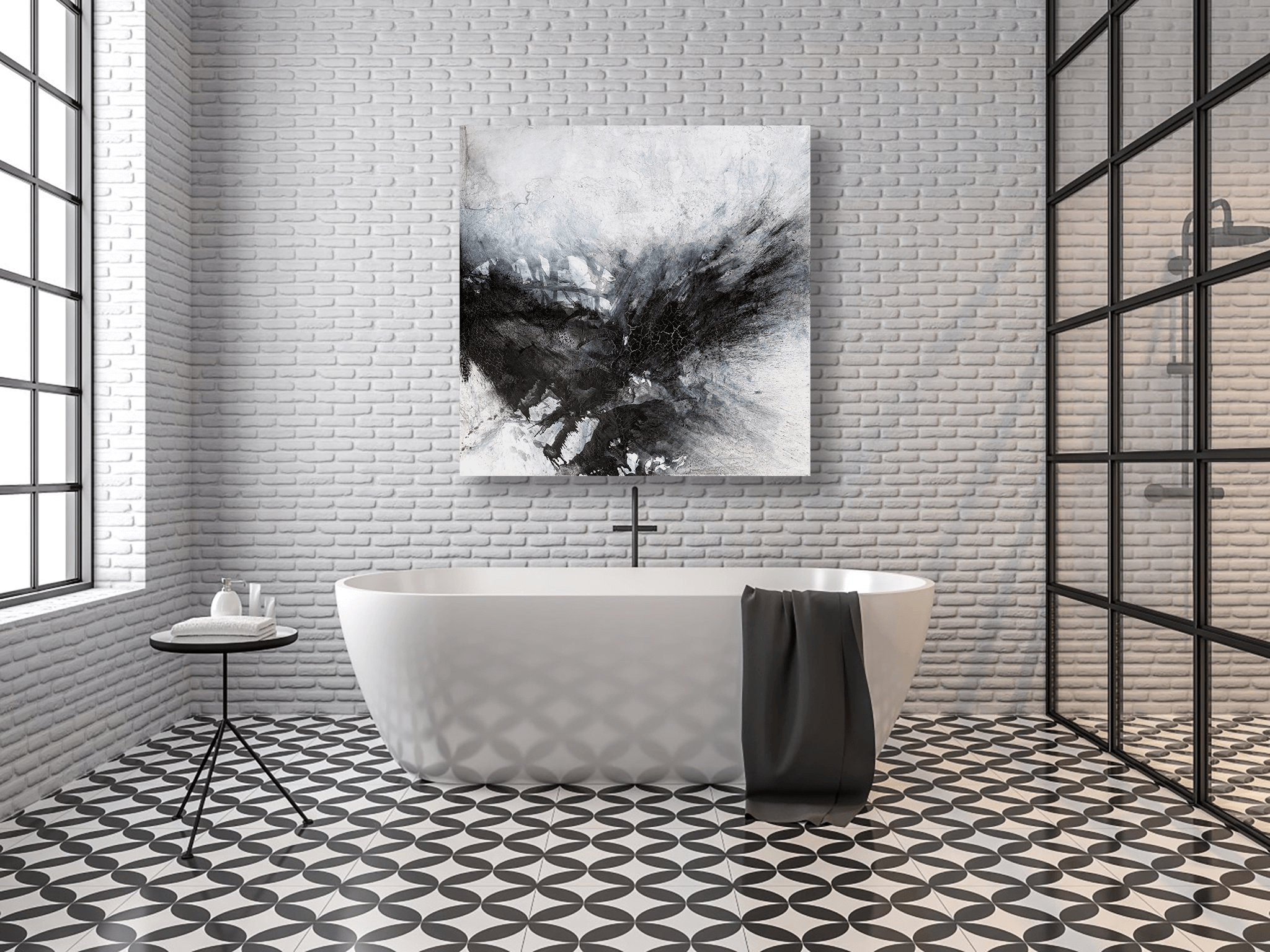 Black and Gray III Artist Enhanced Canvas Print by John Beard Collection - product image 4 for Resin Society