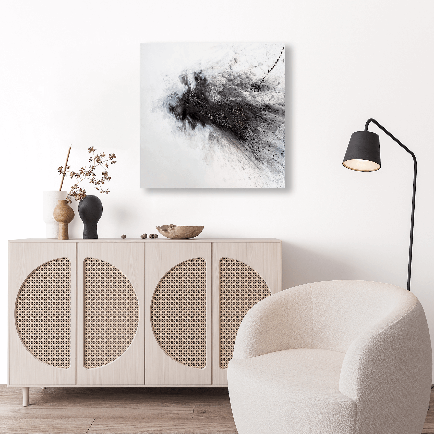Black and Gray IV Artist Enhanced Canvas Print by John Beard Collection - product image 2 for Resin Society