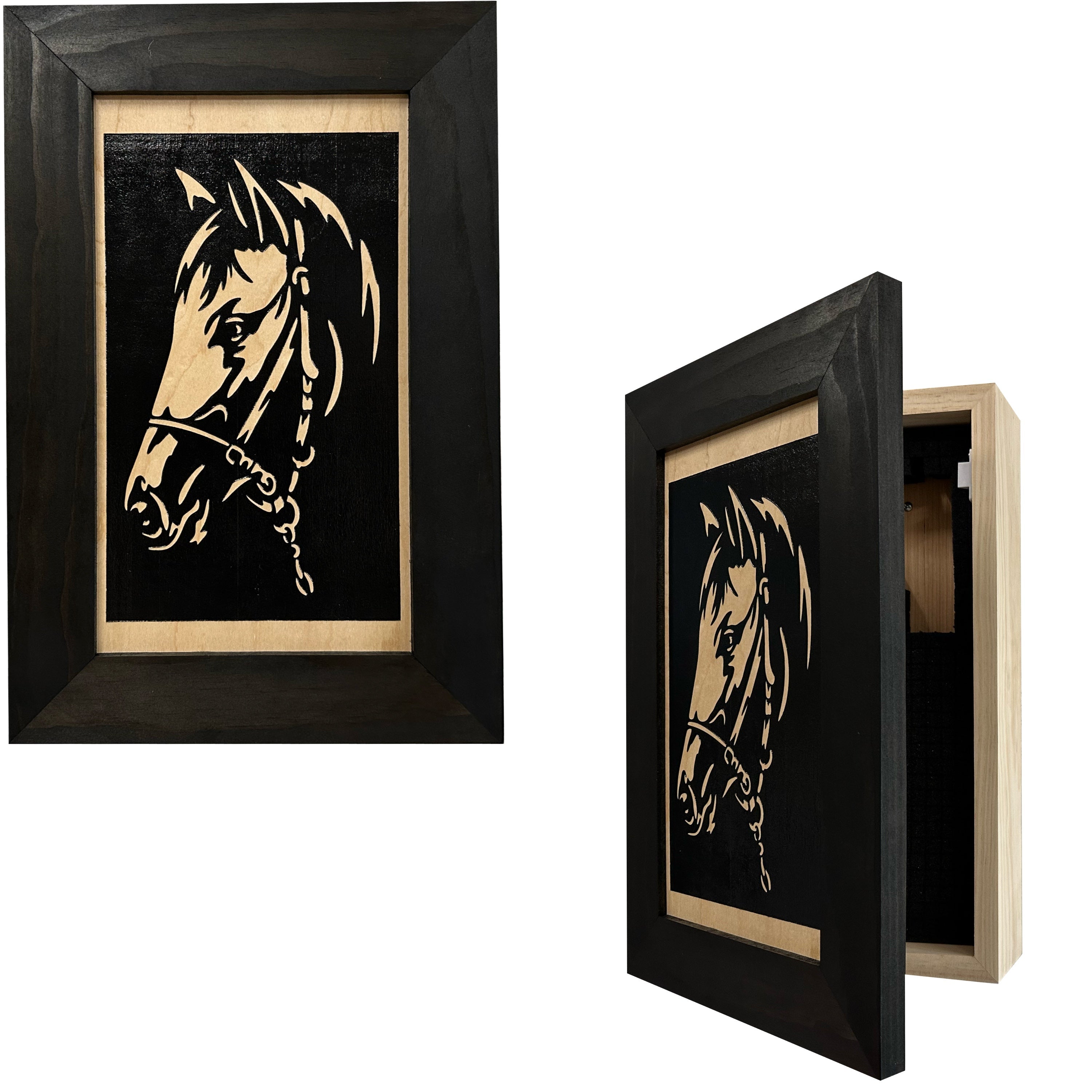 Horse Wall Art Gun Concealment Furniture by Bellewood Designs - main product image for Resin Society