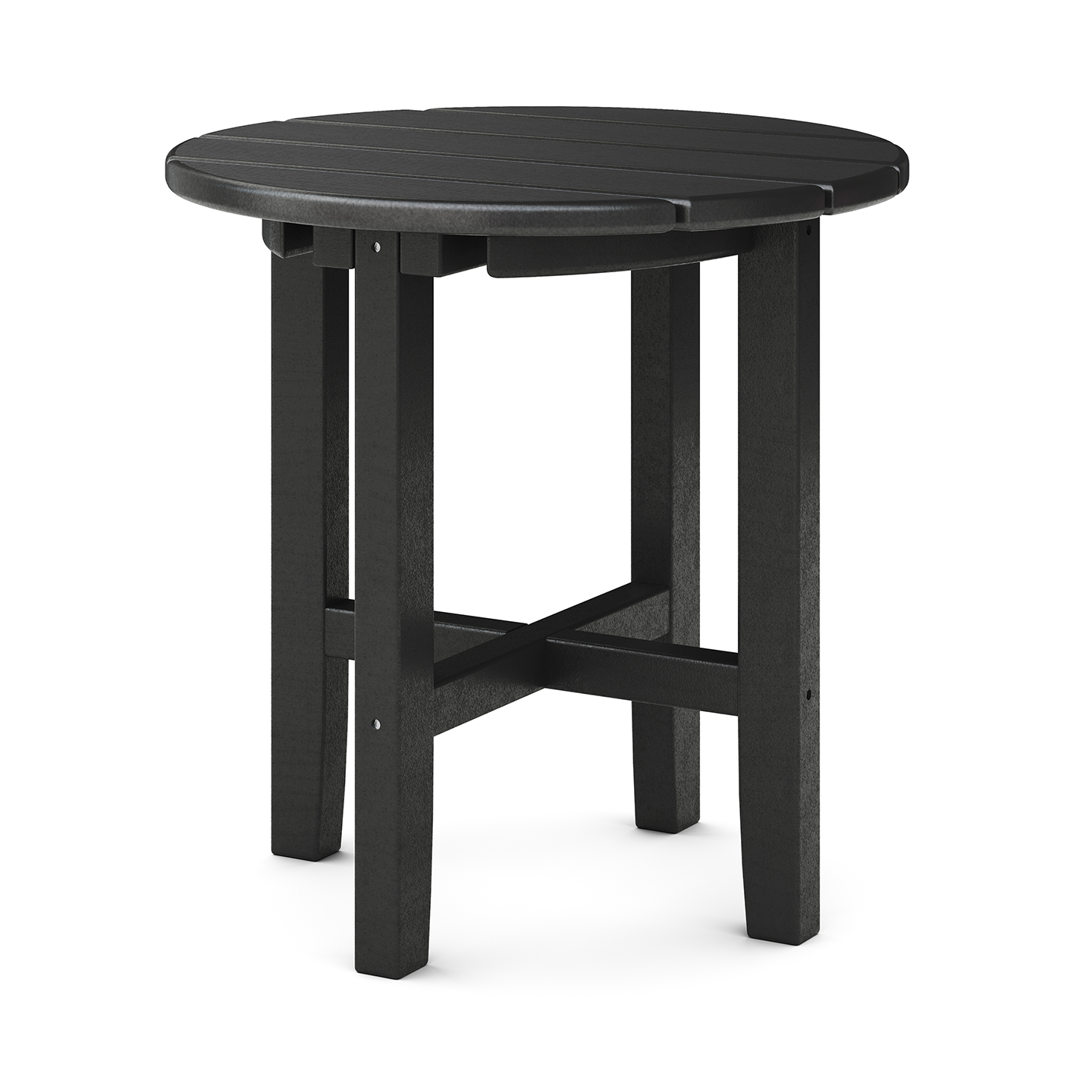 SoPoly 18 inch Classic Round Side Table in Black color