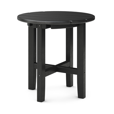 SoPoly 18 inch Classic Round Side Table in Black color