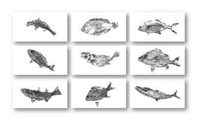 Black and White Fish Stamp Set by John Beard Collection - main product image for Resin Society
