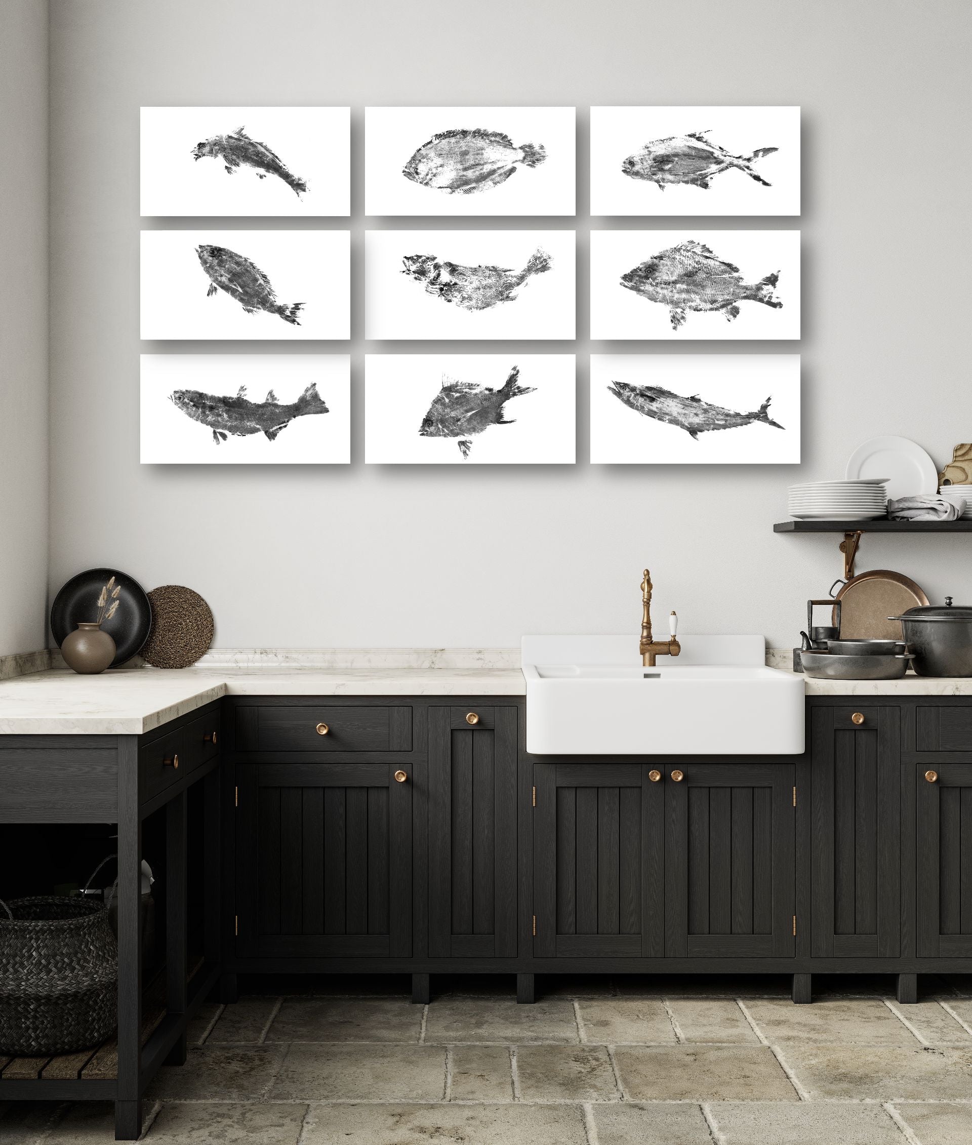 Black and White Fish Stamp Set by John Beard Collection - product image 3 for Resin Society