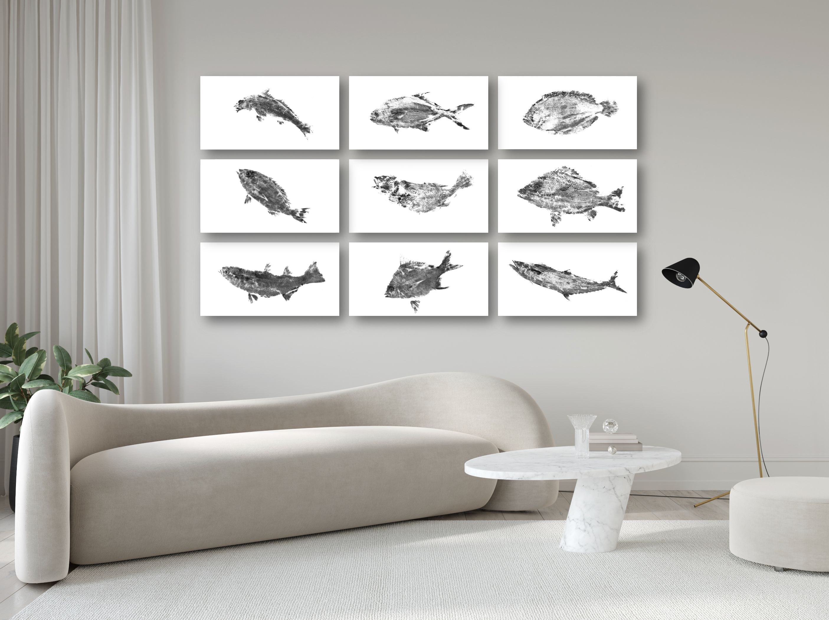 Black and White Fish Stamp Set by John Beard Collection - product image 2 for Resin Society