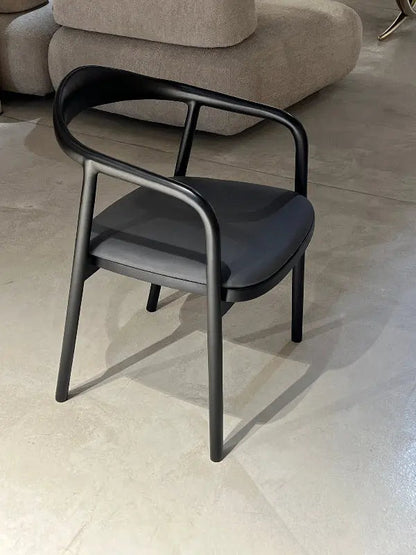 Luxury solid wood chair made of walnut with natural finish