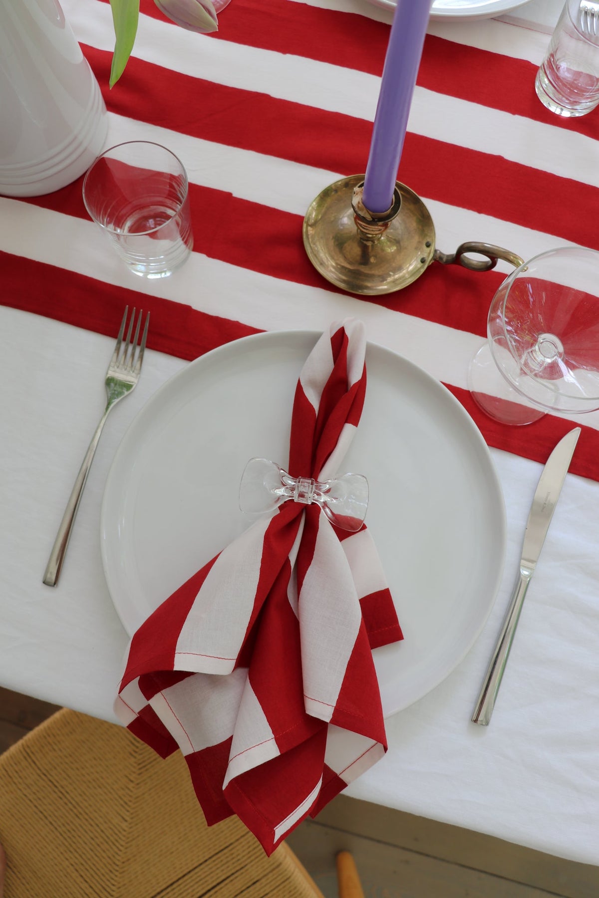 Red Stripe Napkins by Sarah Spiegel - main product image for Resin Society