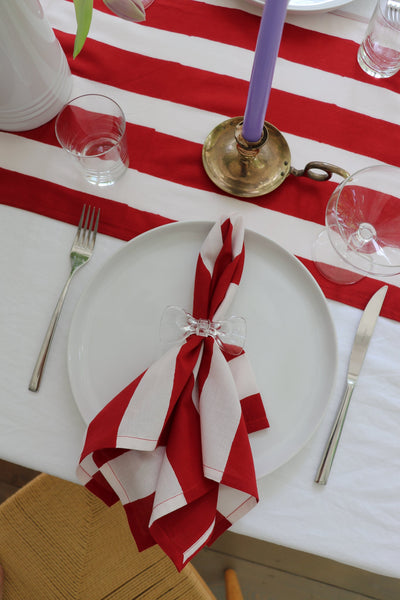Red Stripe Napkins by Sarah Spiegel - main product image for Resin Society