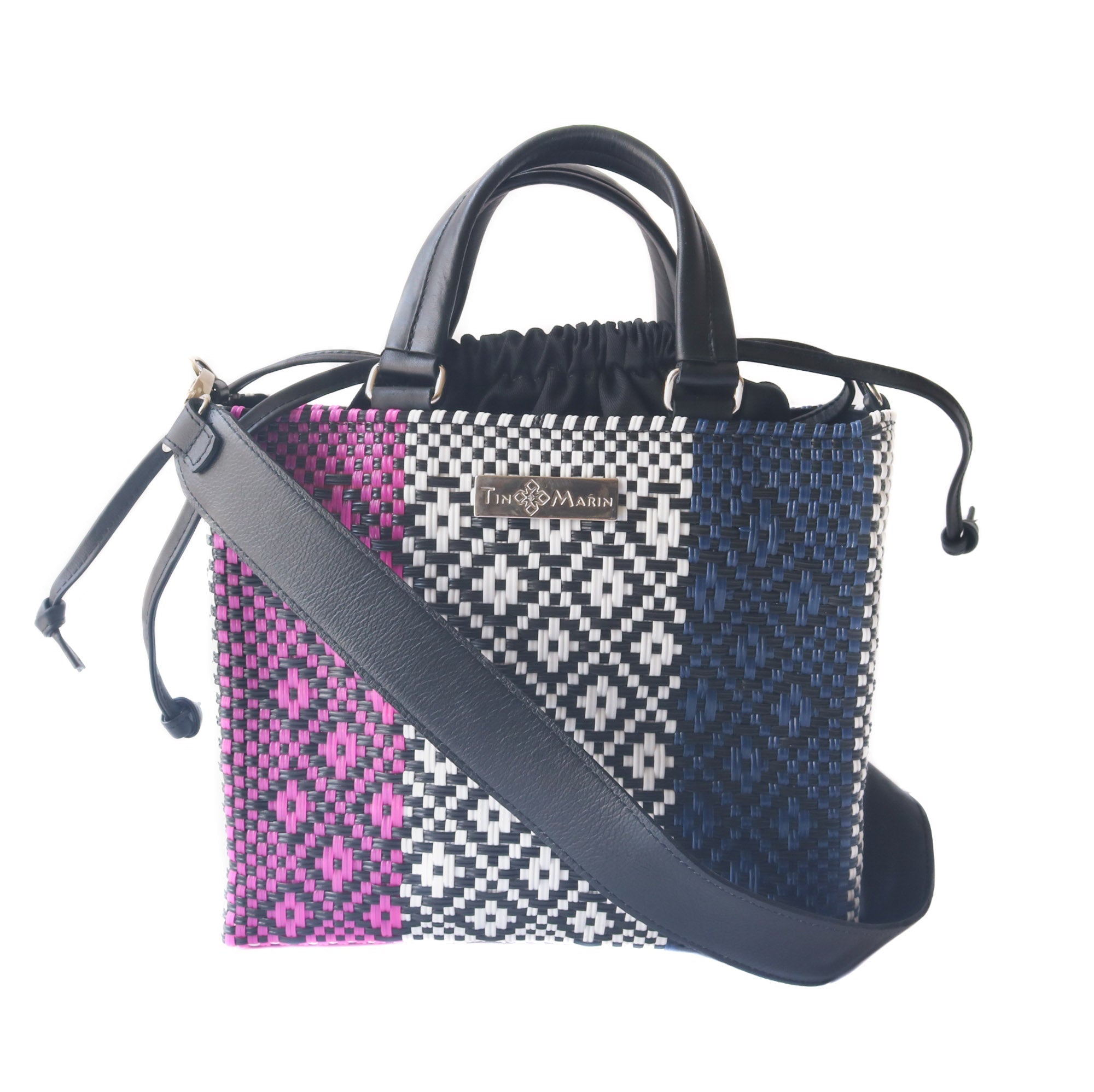 Bloom Medium Woven Crossbody Drawstring Bag by Tin Marin Brand - main product image for Resin Society