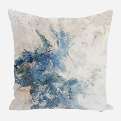 Blue Bayou Pillow 22x22 square throw pillow with coastal abstract pattern by John Beard Collection