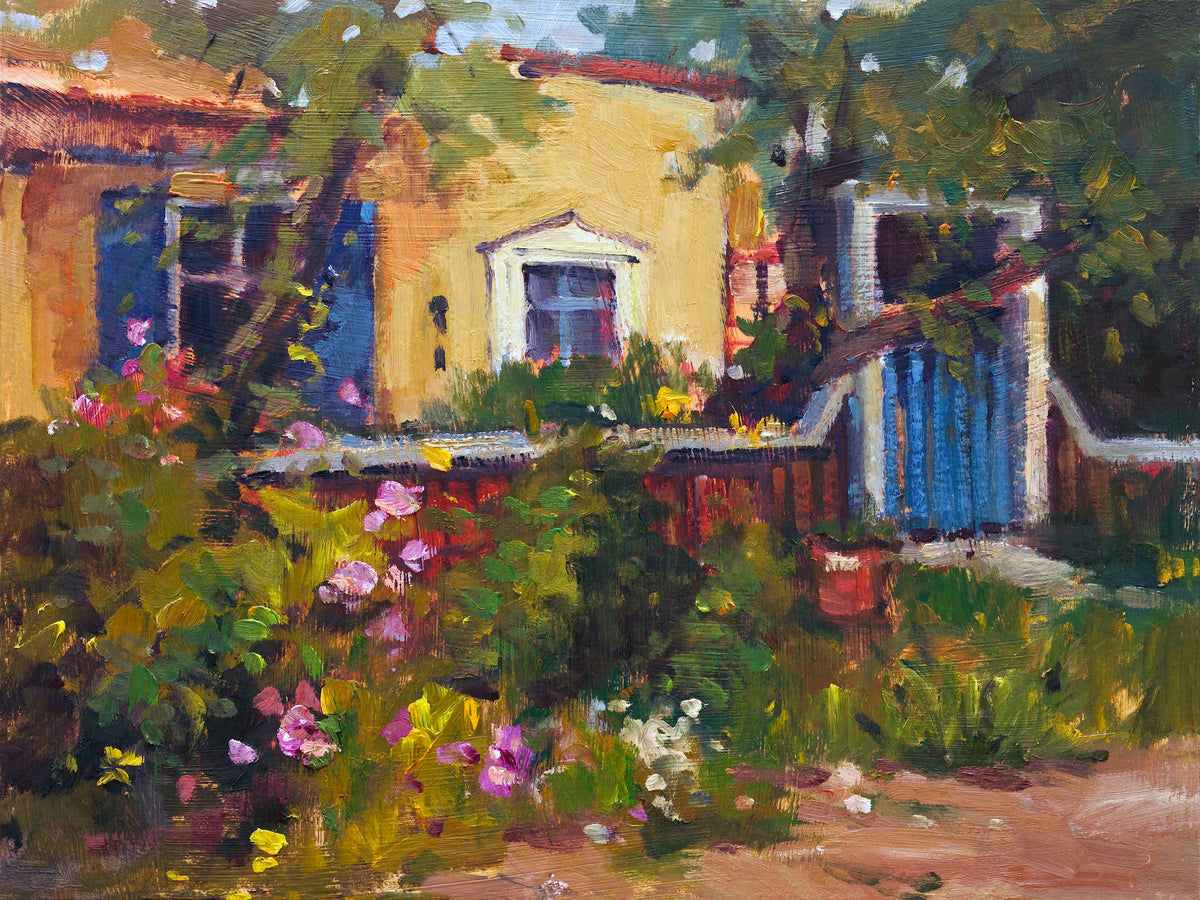 Blue Gate Artist Enhanced Canvas Print showing coastal landscape artwork by John Beard
