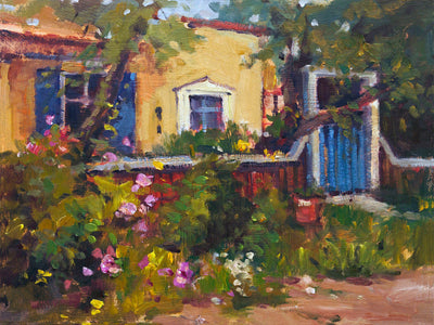 Blue Gate Artist Enhanced Canvas Print showing coastal landscape artwork by John Beard