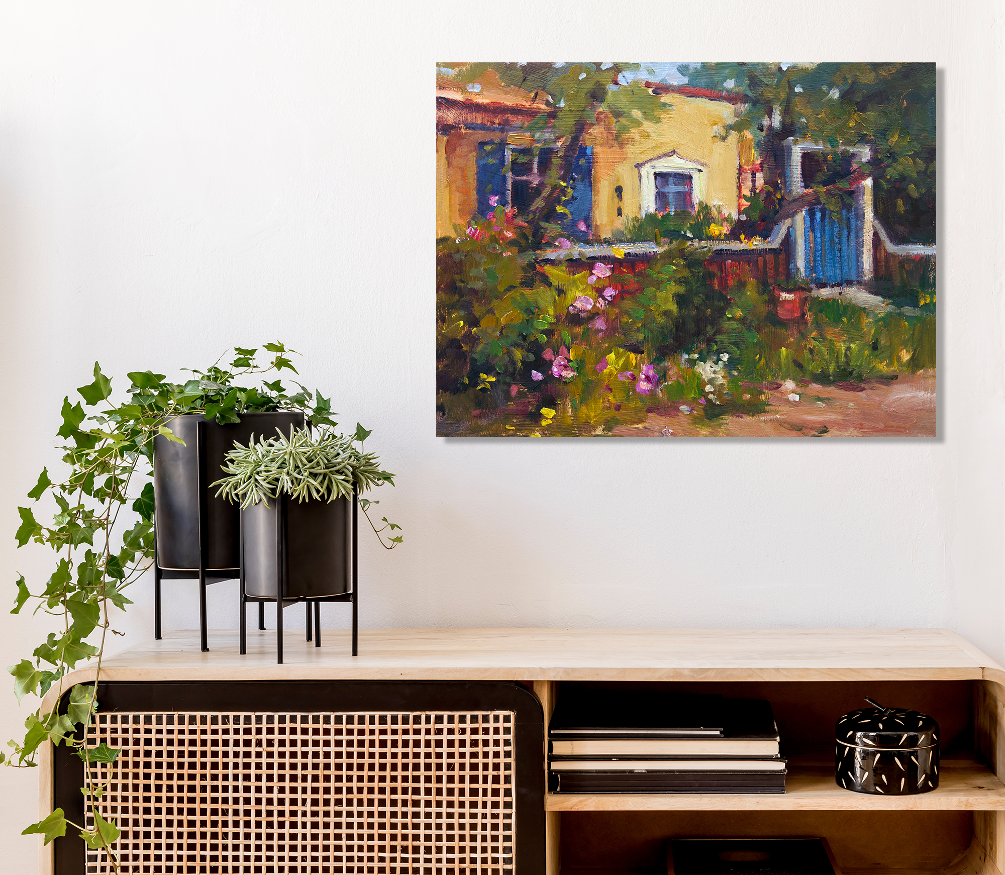 Blue Gate Artist Enhanced Canvas Print
