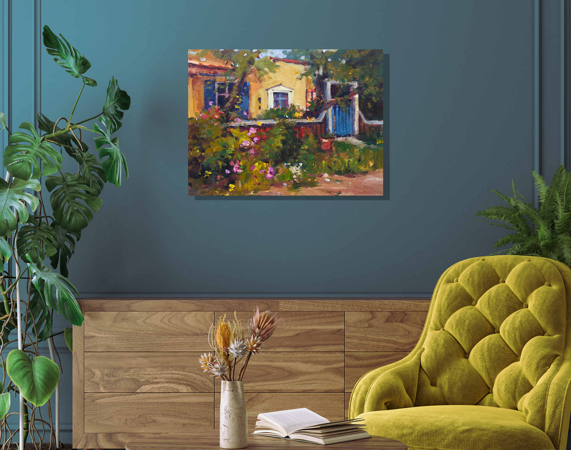 Blue Gate Artist Enhanced Canvas Print
