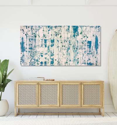 Blue on Green I Artist Enhanced Canvas Print by John Beard Collection - product image 2 for Resin Society