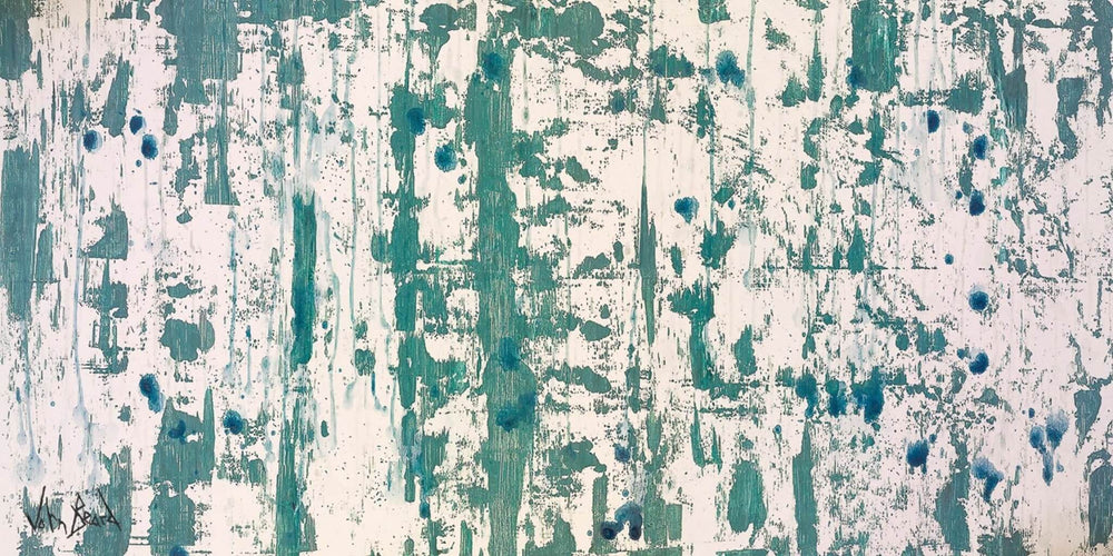 Blue on Green II Artist Enhanced Canvas Print by John Beard Collection - main product image for Resin Society