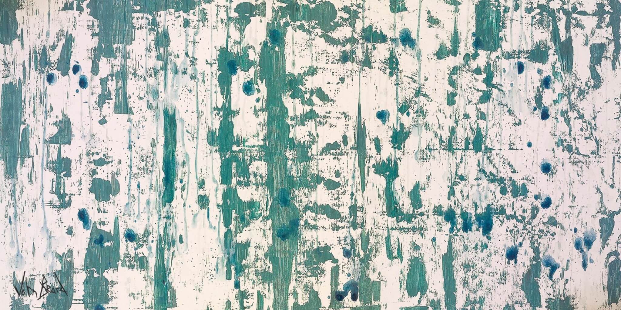 Blue on Green II Artist Enhanced Canvas Print by John Beard Collection - main product image for Resin Society