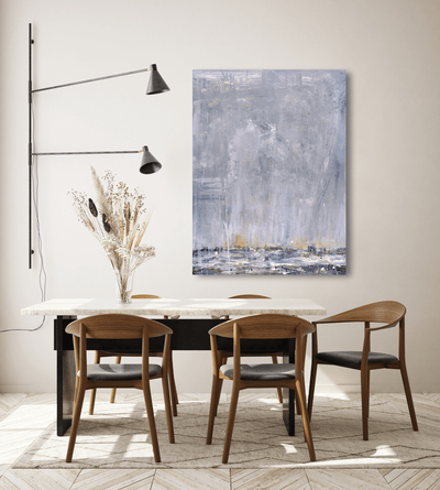 Blue Rain I Artist Enhanced Canvas Print by John Beard Collection - product image 3 for Resin Society