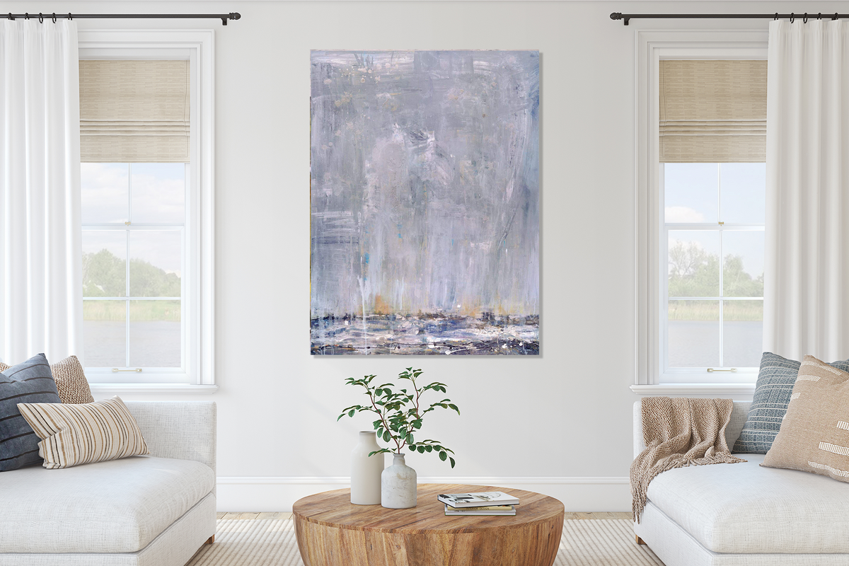 Blue Rain I Artist Enhanced Canvas Print by John Beard Collection - product image 2 for Resin Society