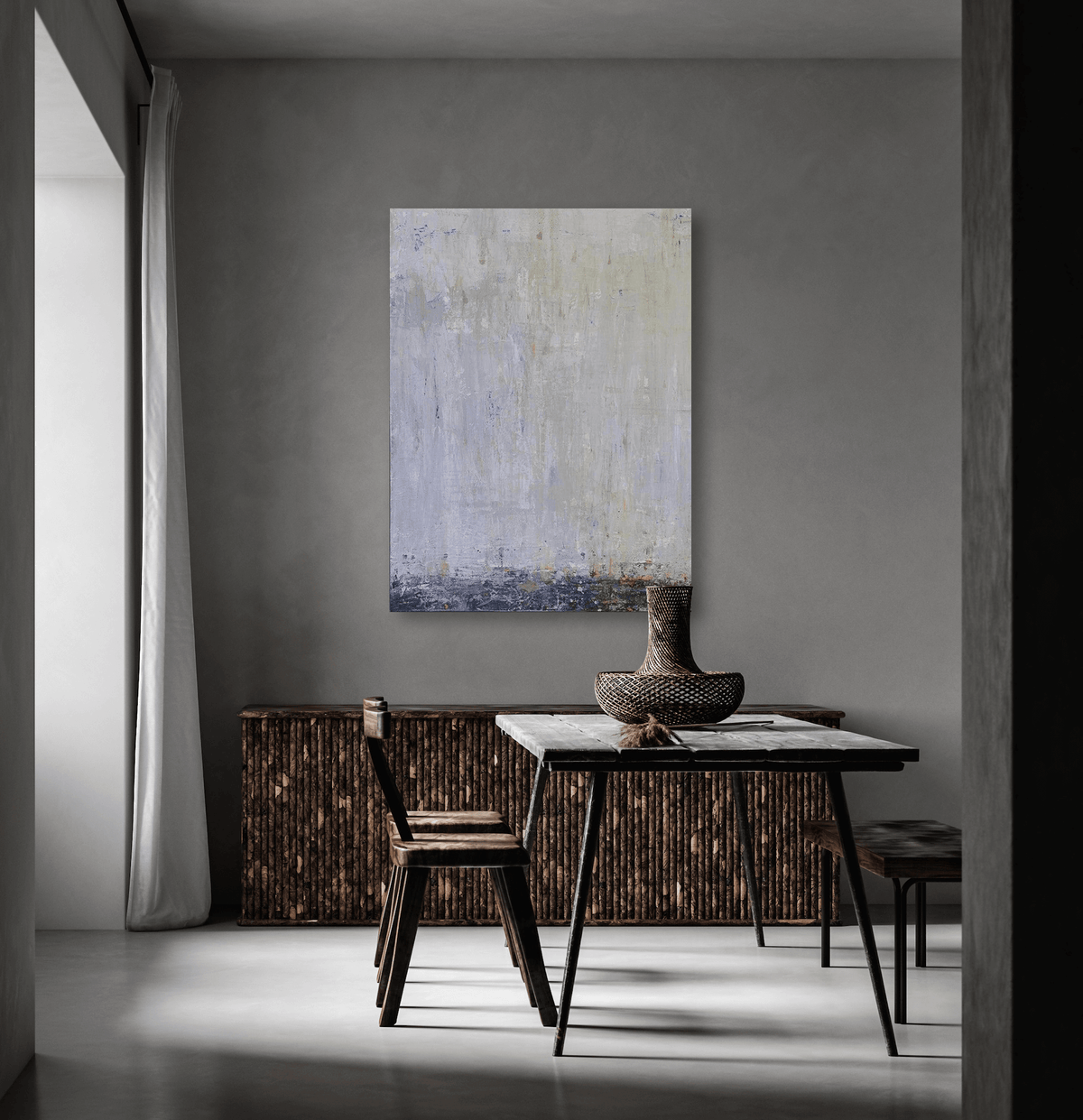 Blue Rain II Artist Enhanced Canvas Print by John Beard Collection - product image 3 for Resin Society