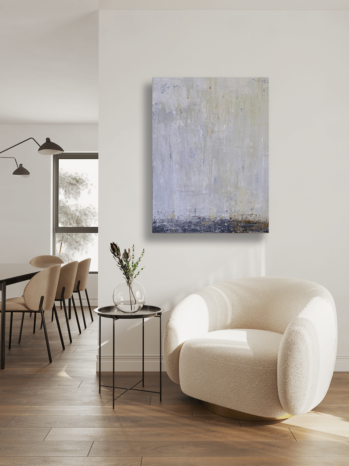 Blue Rain II Artist Enhanced Canvas Print by John Beard Collection - product image 2 for Resin Society