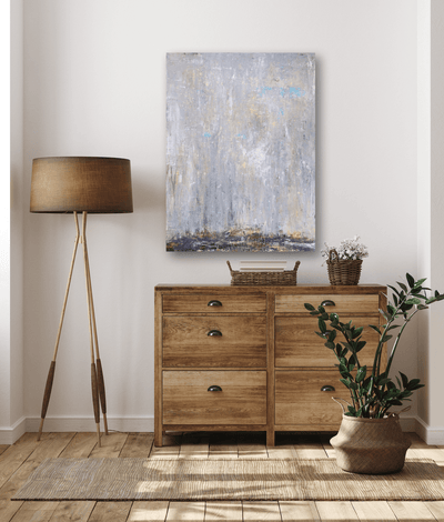 Blue Rain III Artist Enhanced Canvas Print by John Beard Collection - product image 3 for Resin Society
