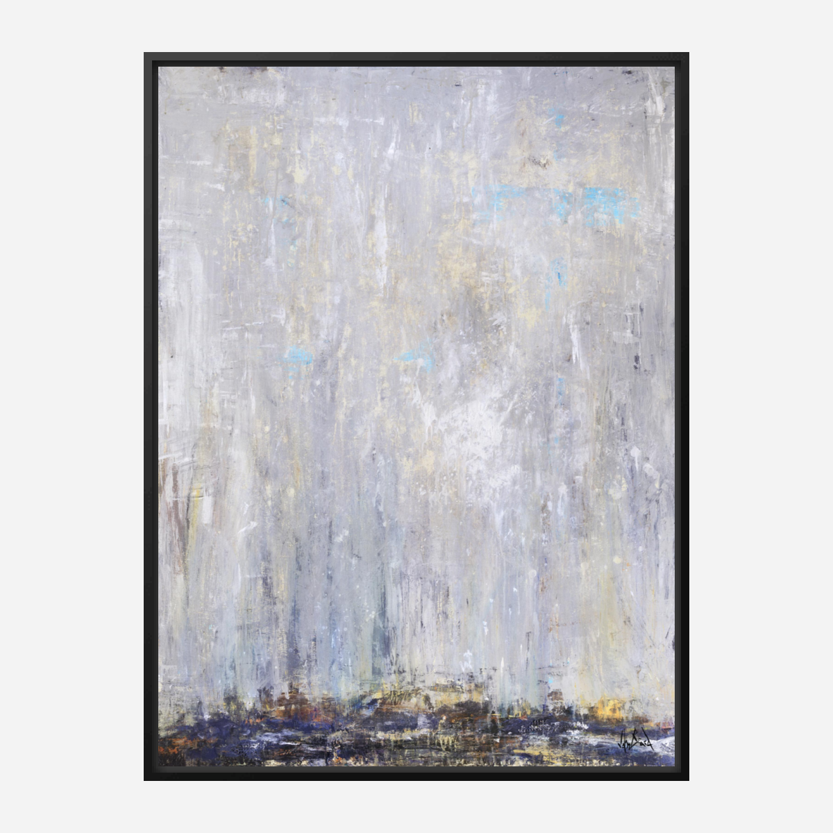 Blue Rain III Artist Enhanced Canvas Print by John Beard Collection - product image 5 for Resin Society