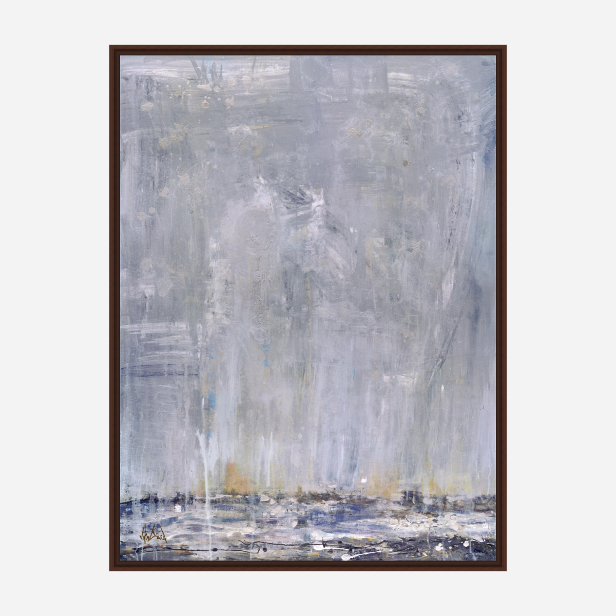 Blue Rain I Artist Enhanced Canvas Print by John Beard Collection - product image 6 for Resin Society