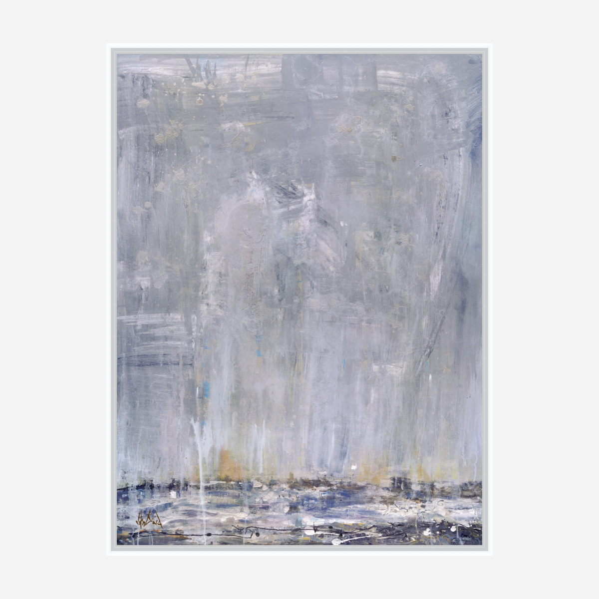 Blue Rain I Artist Enhanced Canvas Print by John Beard Collection - product image 7 for Resin Society