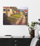 Blue Shutters Artist Enhanced Canvas Print