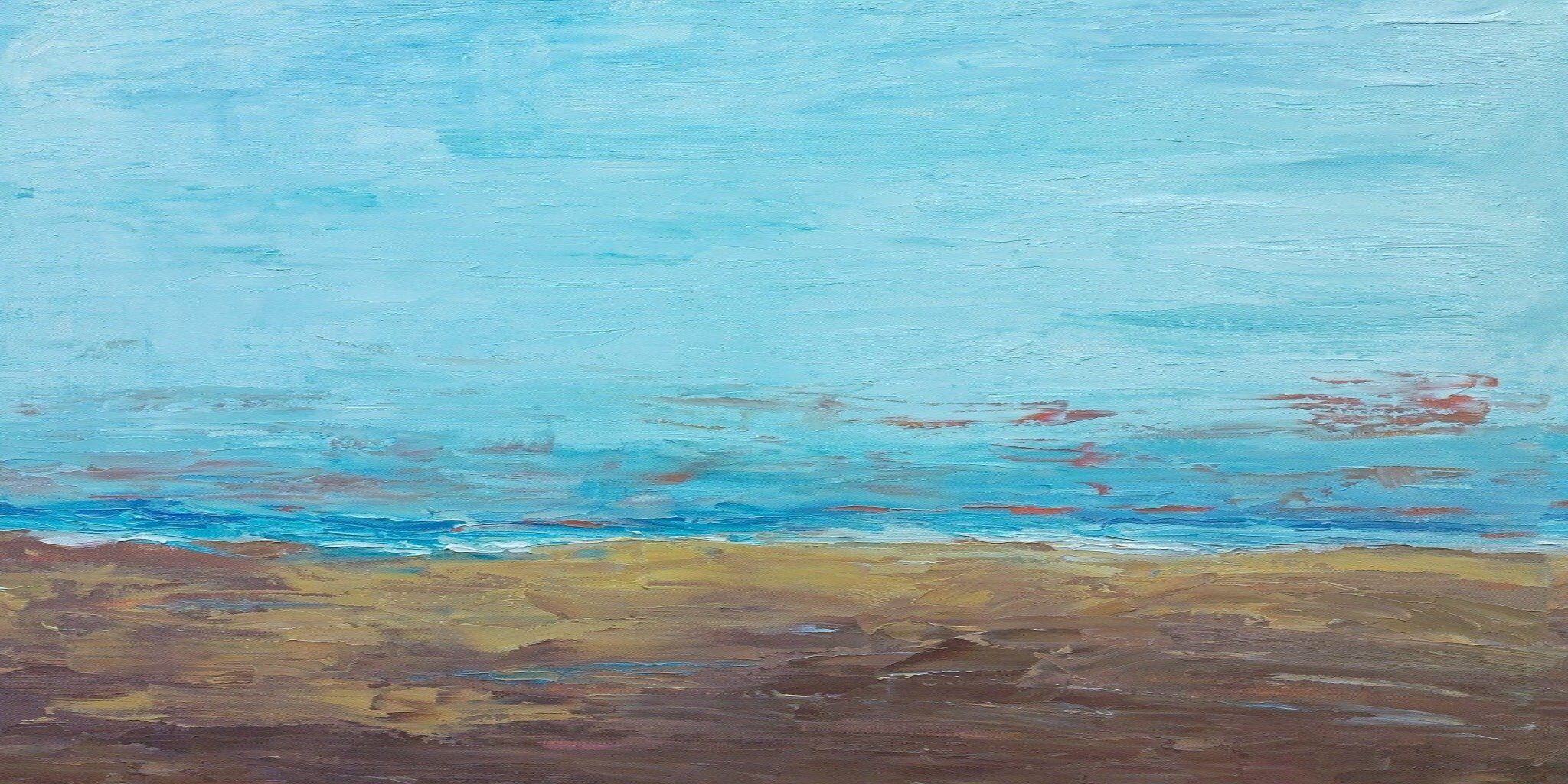 Blue and Tan Artist Enhanced Canvas Print by John Beard Collection - main product image for Resin Society
