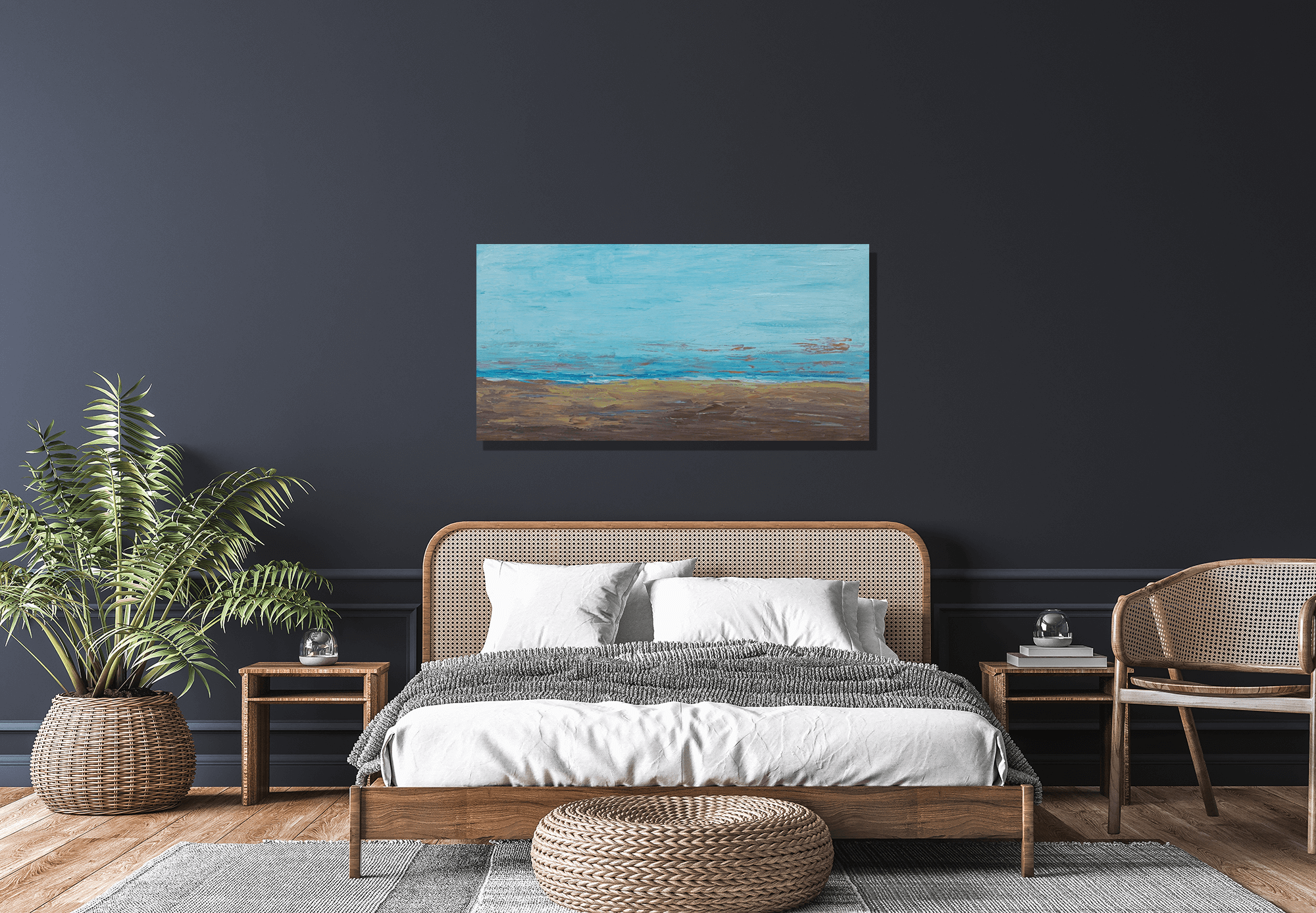 Blue and Tan Artist Enhanced Canvas Print by John Beard Collection - product image 3 for Resin Society