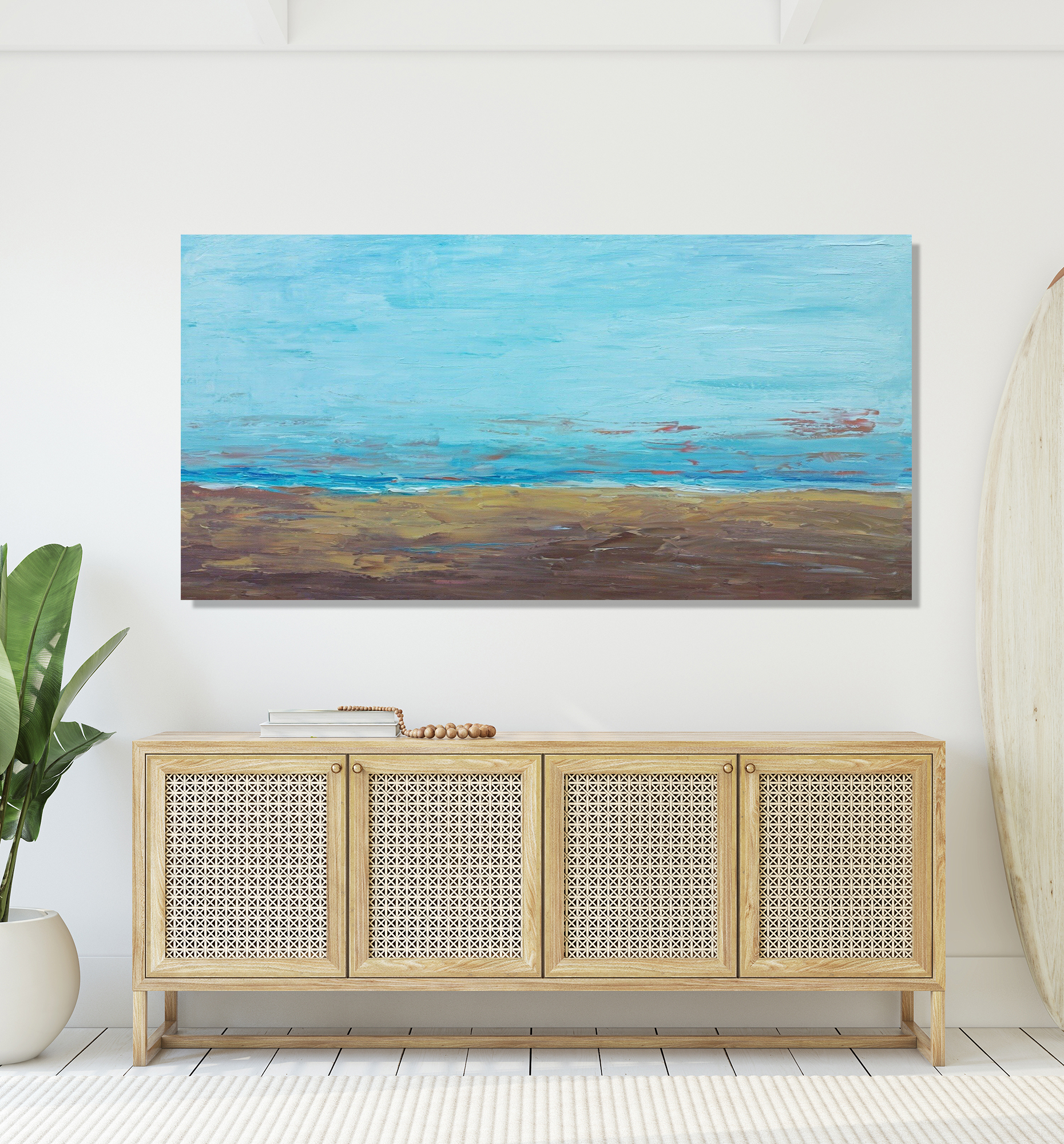 Blue and Tan Artist Enhanced Canvas Print by John Beard Collection - product image 4 for Resin Society
