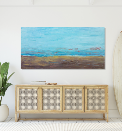 Blue and Tan Artist Enhanced Canvas Print by John Beard Collection - product image 4 for Resin Society