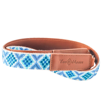 Mai Woven Bag Strap - Blue with Leather by Tin Marin Brand - product image 4 for Resin Society