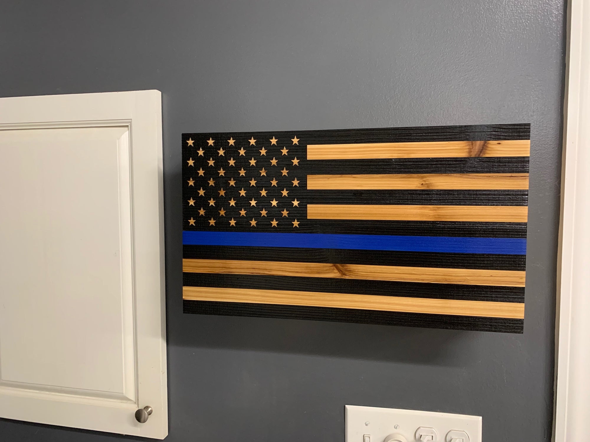 Blue Line American Flag Hidden Gun Storage by Bellewood Designs - product image 9 for Resin Society