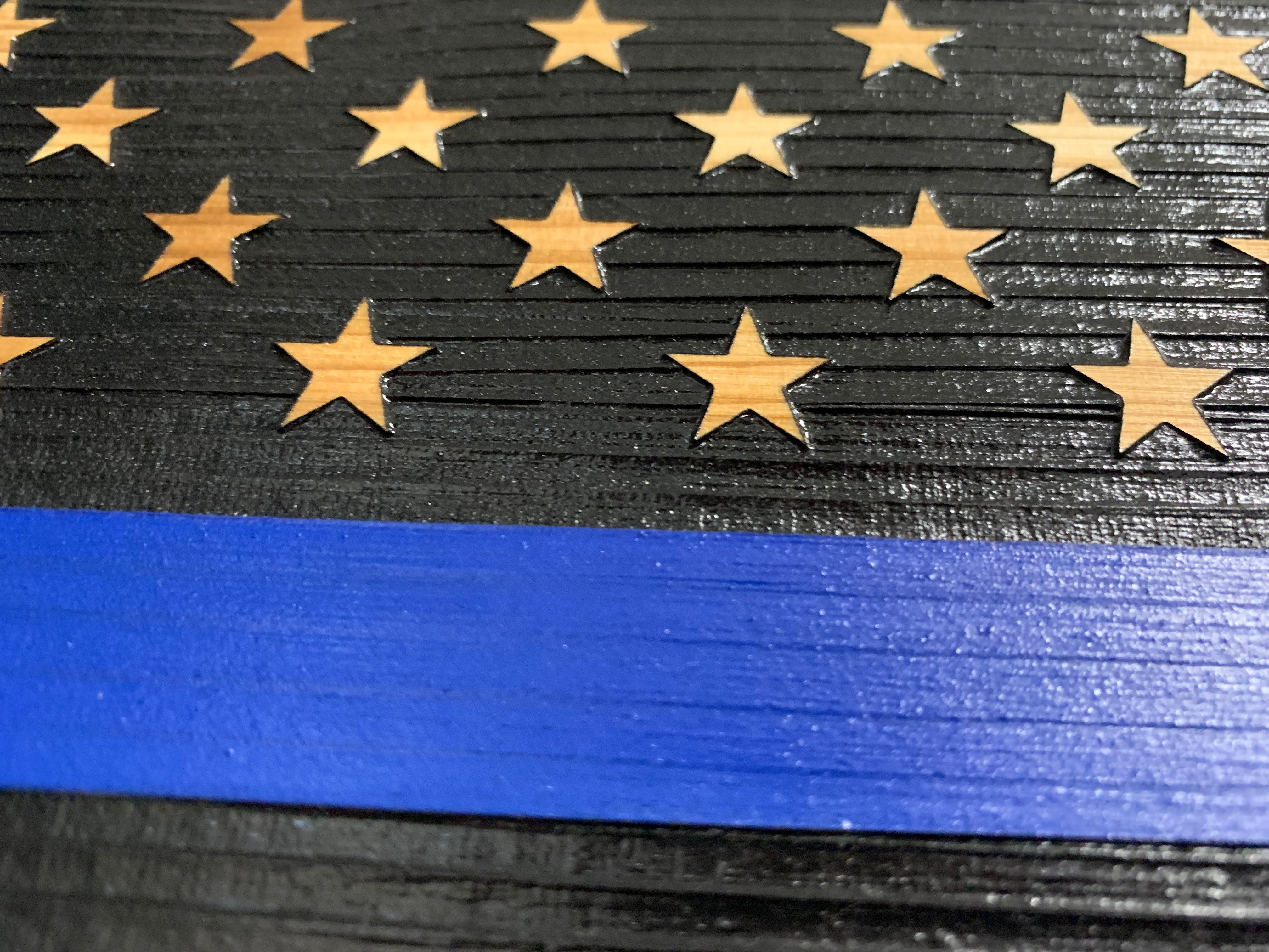 Blue Line American Flag Hidden Gun Storage by Bellewood Designs - product image 10 for Resin Society