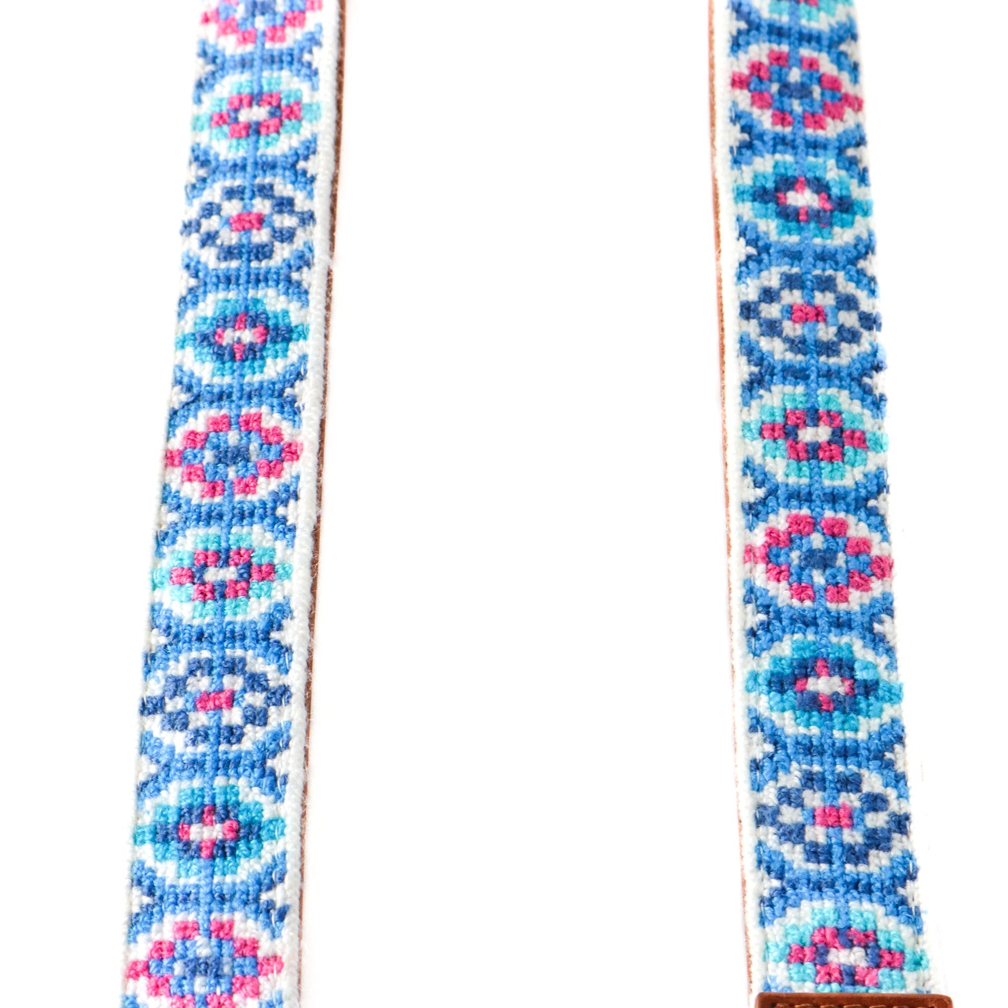 Mai Woven Bag Strap - Blue & Pink with Leather by Tin Marin Brand - product image 3 for Resin Society