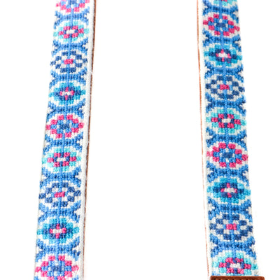 Mai Woven Bag Strap - Blue & Pink with Leather by Tin Marin Brand - product image 3 for Resin Society