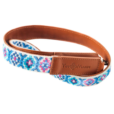 Mai Woven Bag Strap - Blue & Pink with Leather by Tin Marin Brand - product image 4 for Resin Society