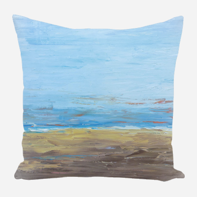 Blue and Tan Pillow by John Beard Collection - main product image for Resin Society