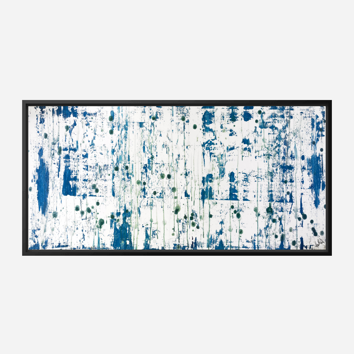 Blue on Green I Artist Enhanced Canvas Print by John Beard Collection - product image 5 for Resin Society