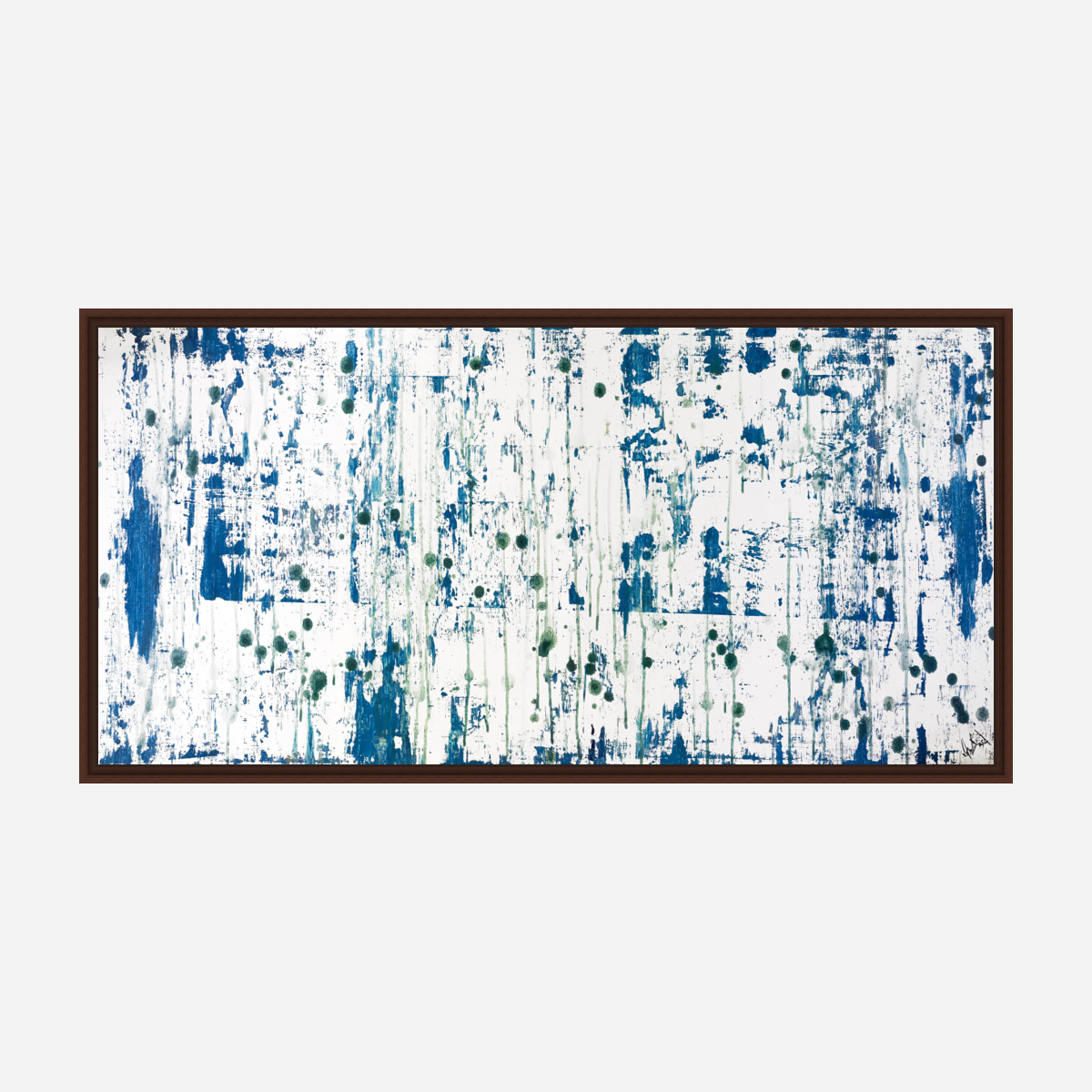 Blue on Green I Artist Enhanced Canvas Print by John Beard Collection - product image 6 for Resin Society