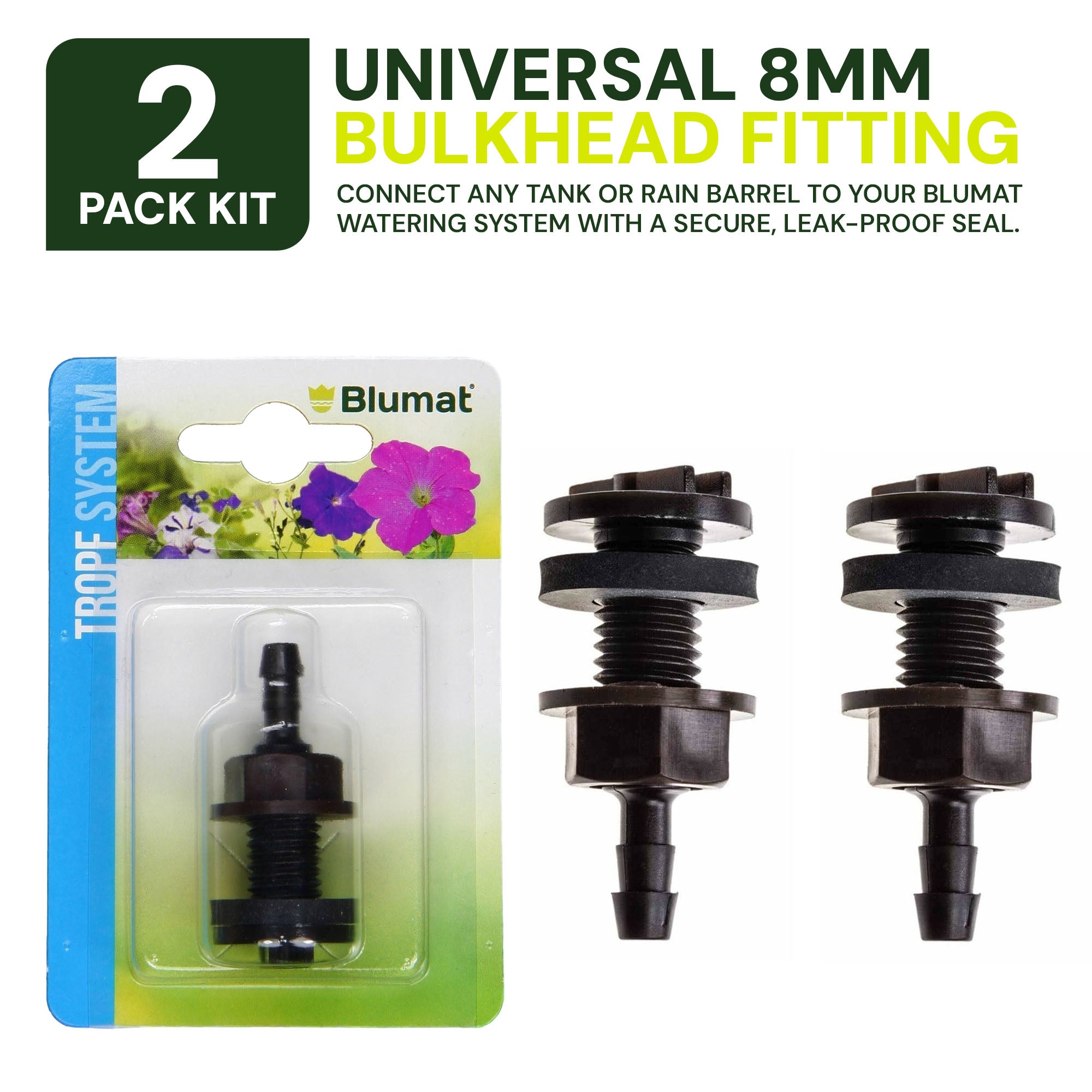 8mm BULKHEAD / Through-Hull Tank Connector - 2 Pack by Sustainable Village - product image 2 for Resin Society